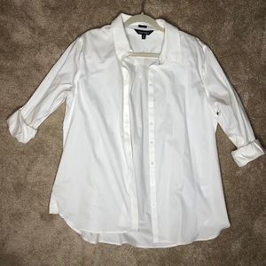 Ellen Tracy White Button Down Shirt